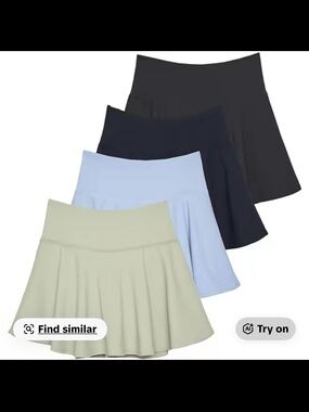 Women’s Pleated Active Skirt - Sage, Light Blue, Navy, Black NWOT